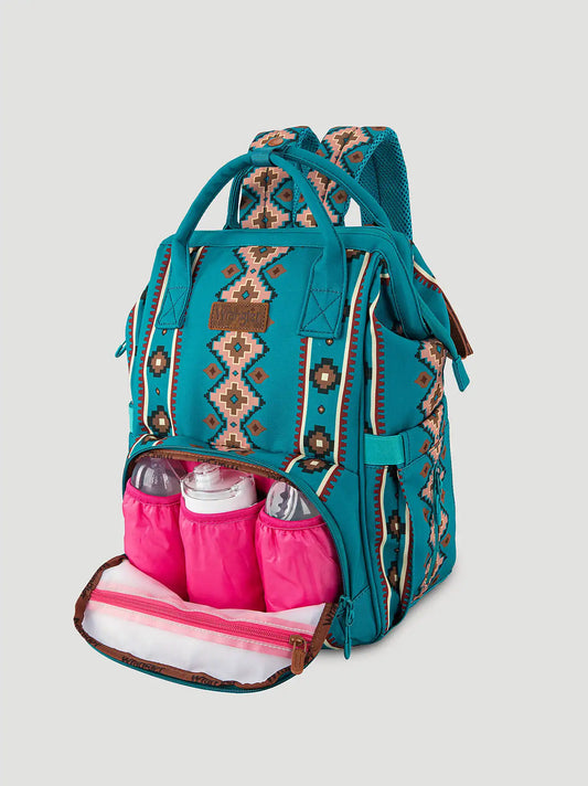 Southwestern Print Backpack:Turquoise:One Size