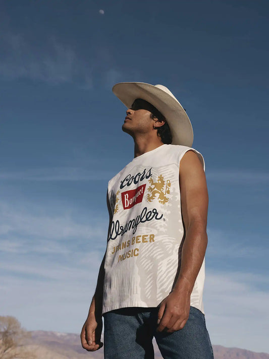 Wrangler x Coors Cut-Off Tank in Marshmallow