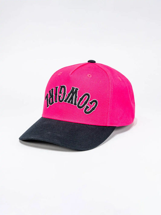 Upside Down Logo Baseball Cap:Black/Pink:One Size