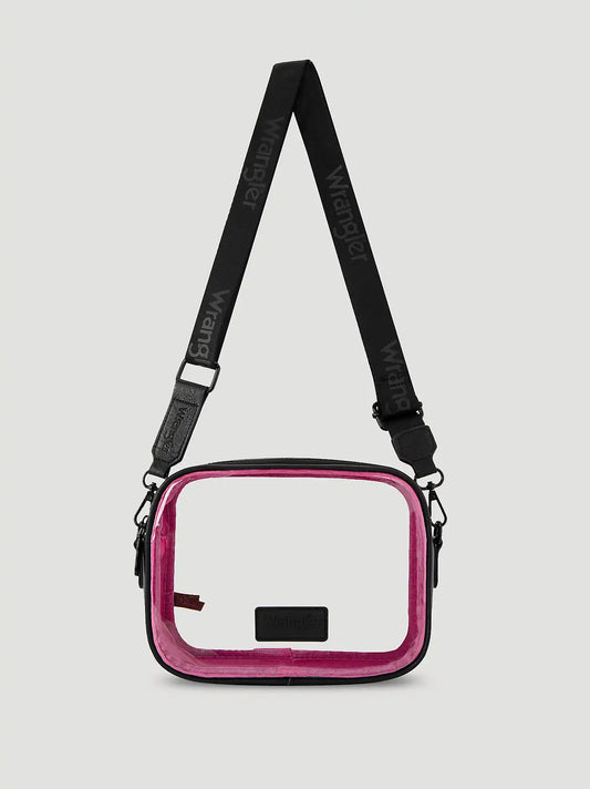 Clear Cross Body Stadium Bag:Black/Pink:One Size