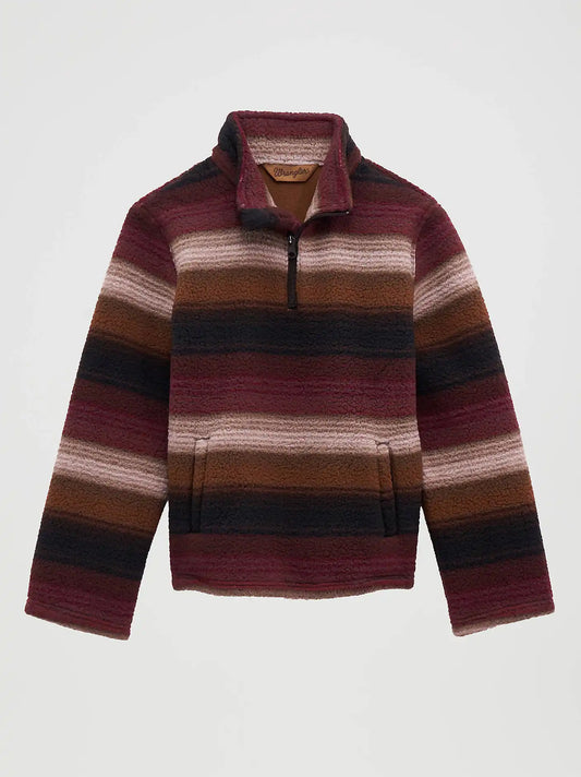 Boy's Hay Away Quarter-Zip Sherpa Pullover in Aztec Port
