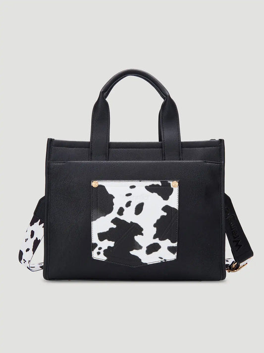 Studded Cowhide Mini Tote:Black:One Size: