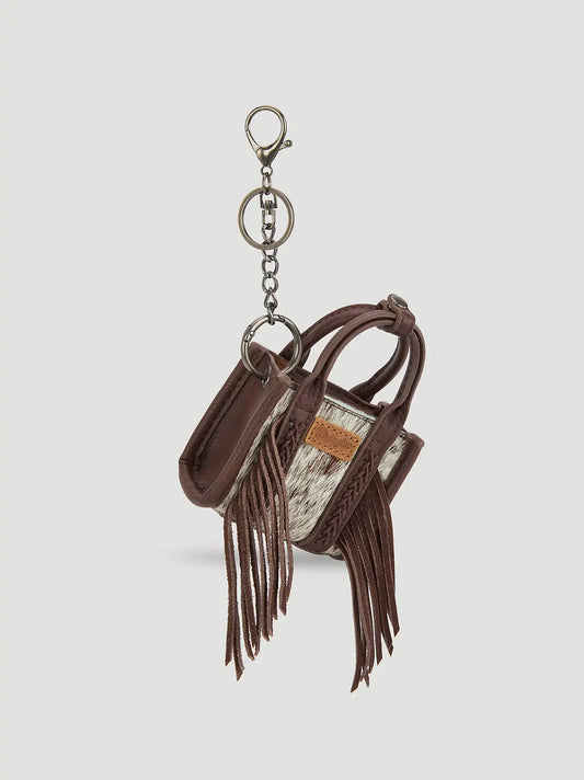 Fringe Mini Tote Key Chain:Coffee:One Size