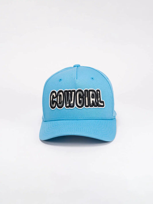 Womens Cowgirl Applique Baseball Cap:Washed Blue:One Size