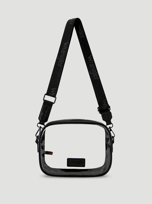Clear Cross Body Stadium Bag:Black:One Size