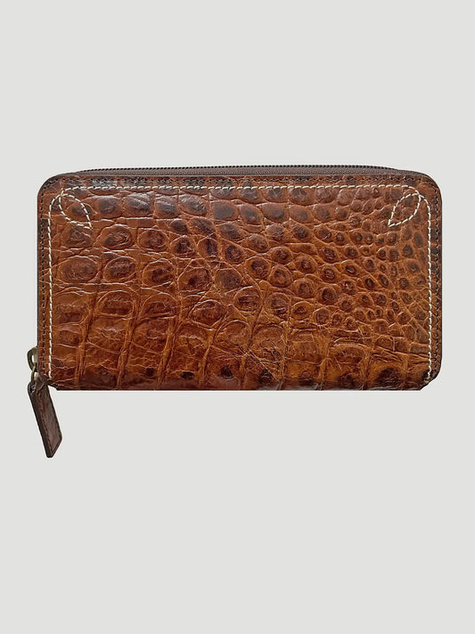 Womens Croco Wallet:Brown:One Size