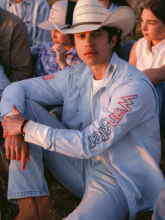 Wrangler® Americana Performance Shirt in Cerulean Blue