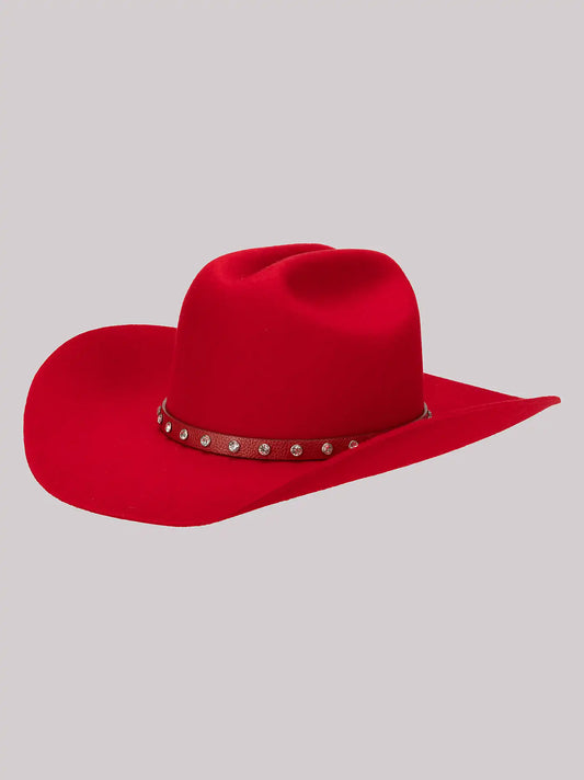 Womens Sparkle Band Cowboy Hat:Red:One Size