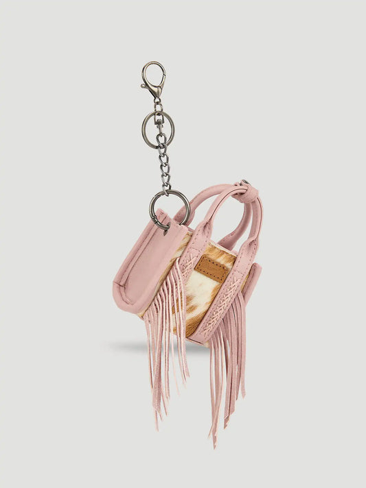Fringe Mini Tote Key Chain:Pink:One Size