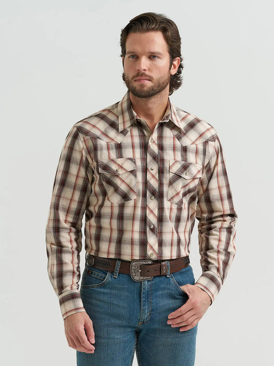 Men's 20X® Competition Advanced Comfort Long Sleeve Two Pocket Western Snap Shirt in Golden Brown