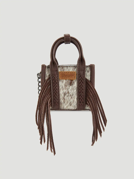 Fringe Mini Tote Key Chain:Coffee:One Size