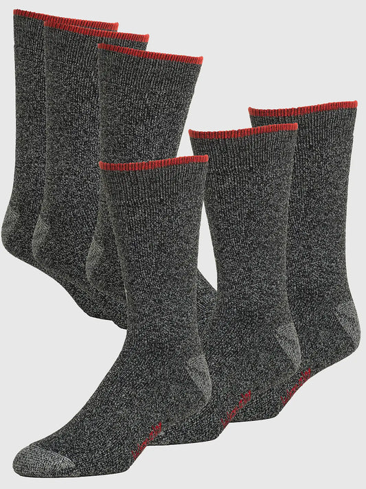 Mens Work Socks (3-Pack):Black:ONE SIZE