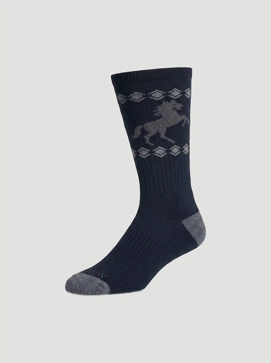 Mens Western Novelty Crew Socks 3 Pack:Dark Denim:One Size
