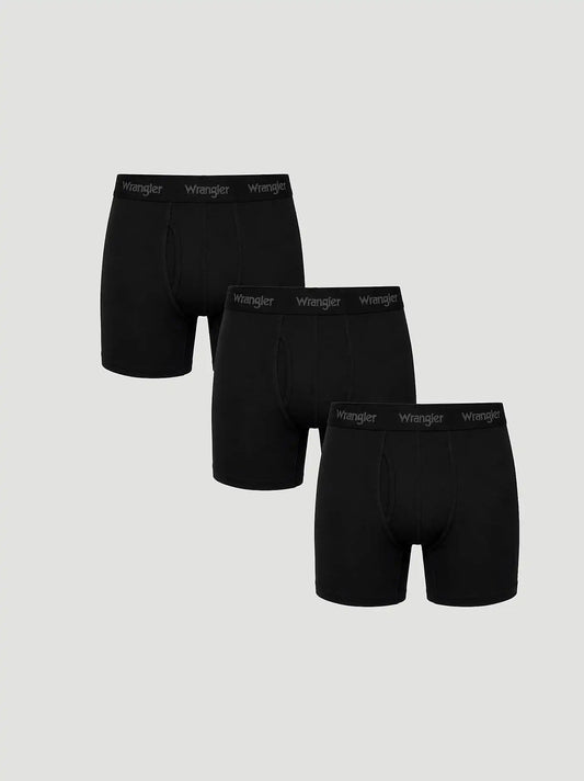 Men's Cotton Stretch Boxers (3-Pack) in Black
