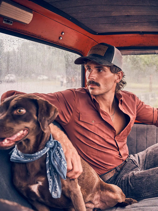Wrangler All Terrain Gear Men's Live-In Solid Shirt in Mahogany