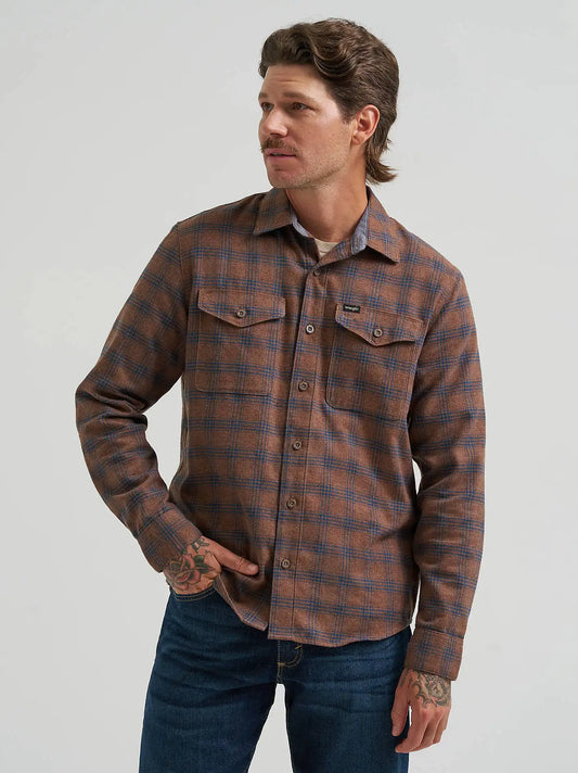 Men's Flannel Plaid Shirt in Soft Silt
