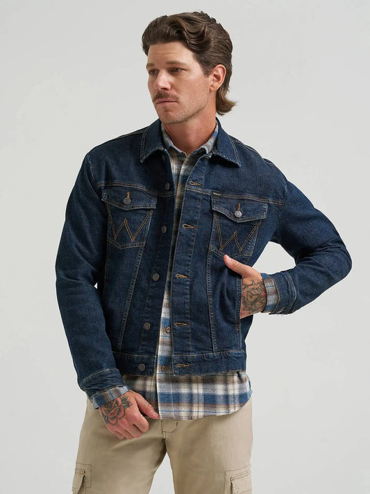 Men's Wrangler® Classic Denim Trucker Jacket in Dark Wash