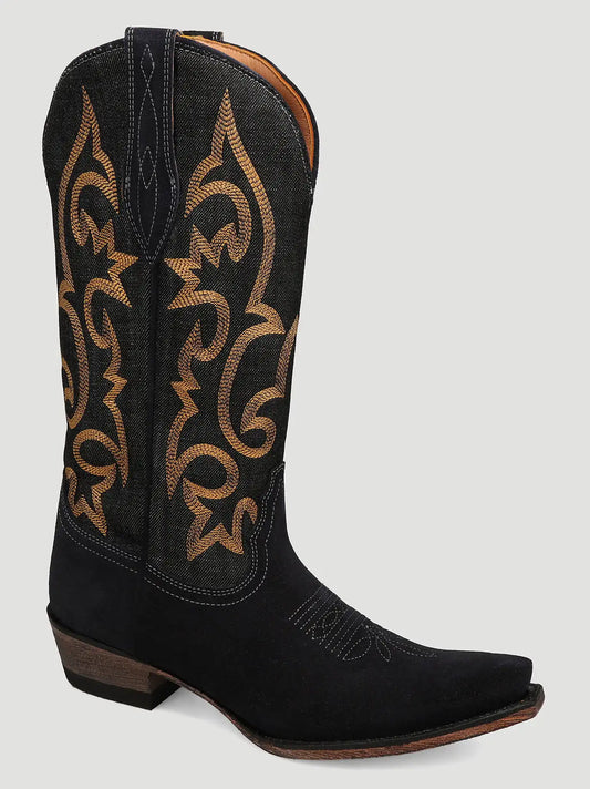 Women's Mavis Suede Snip-Toe Western Boot in Indigo
