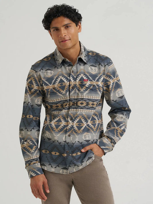 Men's Wrangler Five Star Novelty Shirt in Turbulance