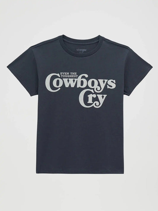 Cowboys Cry Retro Reg Graphic Tee in Ombre Blue