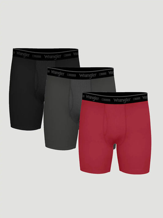 Men's RIGGS Cooling Boxer Brief (3-Pack) in Black/Charcoal/Red