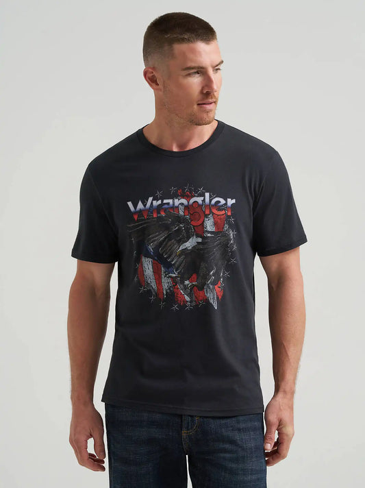 Eagle Landing Graphic T-Shirt in Jet Black