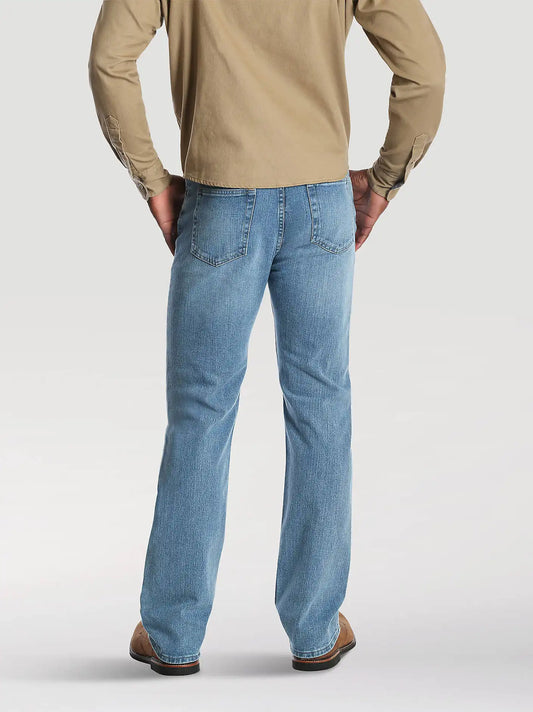 Wrangler® Five Star Premium Denim Comfort Stretch Regular Fit Jean in Stonewash Light