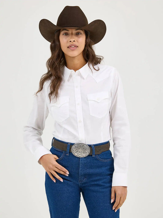 Women's Wrangler Western Button Down Shirt in White