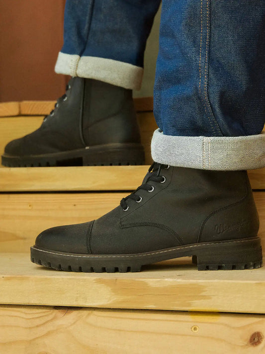 Men's Jace Cap-Toe Lace-Up Boot in Black