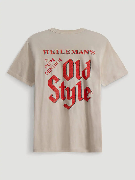 Heilemans Old Style Back Graphic T-Shirt in Whitecap Gray