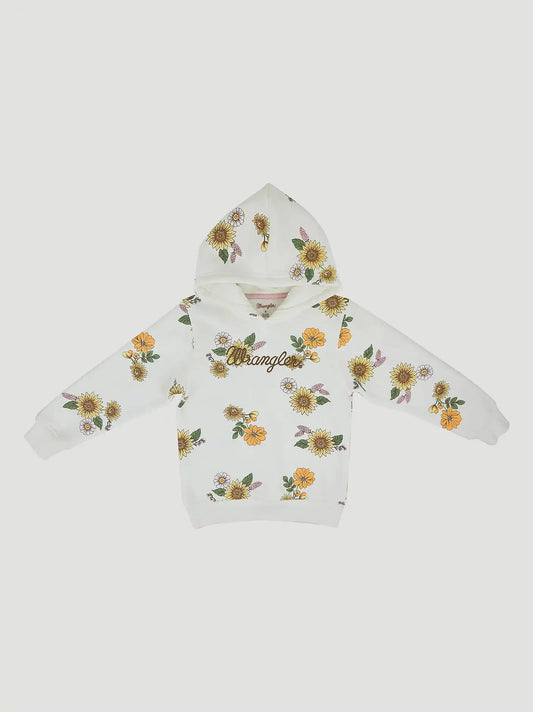 Wrangler Girl's Graphic Pullover Hoodie in Sunflower Yellow