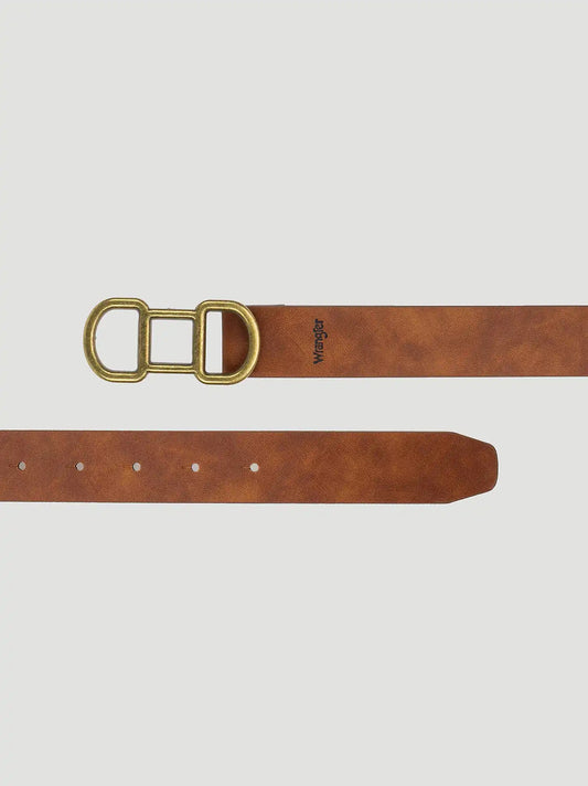 Women's Horse Bit Buckle Belt in Cognac