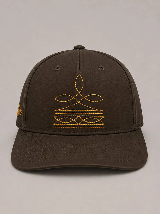 Stormrider Stitch Waxed Canvas Hat:Brown/Yellow:One Size