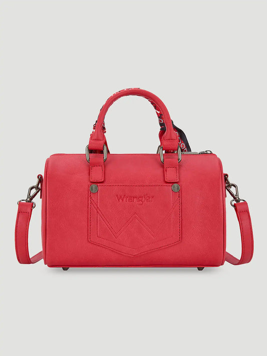 Bandana Print Barrel Bag:Red:One Size: