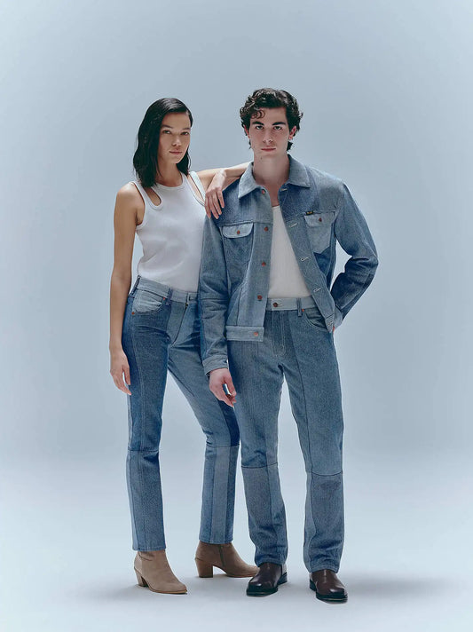 Wrangler x Beyond Retro Regular Straight Jean in Light Wash Denim