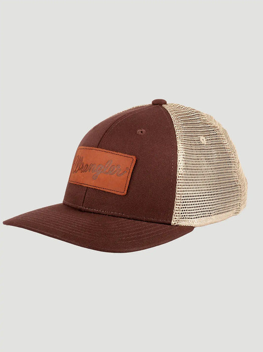 Logo Leather Patch Baseball Cap:Dark Brown:One Size