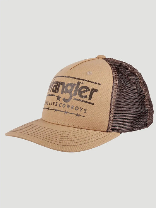 Wrangler Grit Trucker Baseball Cap:Khaki/Brown:One Size