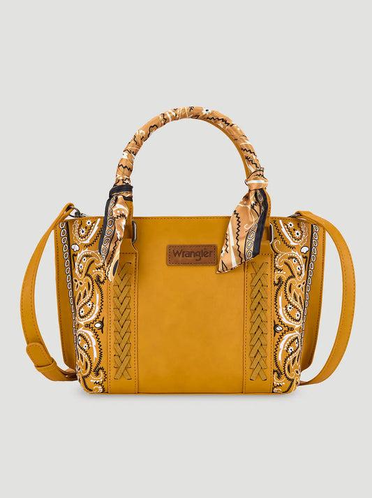 Bandana Print Wide Mini Tote:Yellow:One Size: