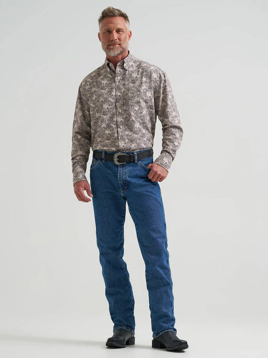 Wrangler® George Strait™ Performance Button Down Shirt in Vanilla Paisley