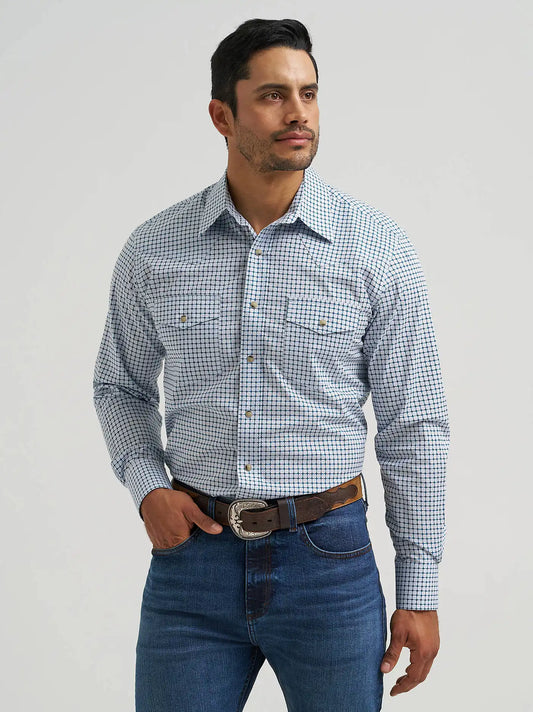 Men's 20X® Competition Advanced Comfort Long Sleeve Two Pocket Western Snap Shirt in Modular White