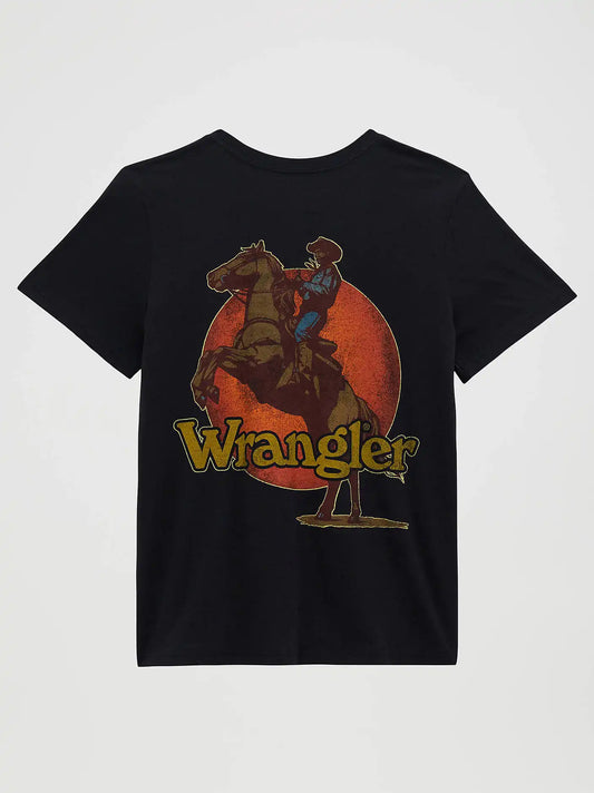 Sunset Rider Reg Fit Back Graphic Tee in Black