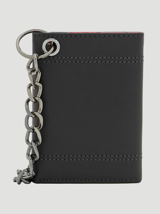 Mens Embossed Rodeo Chain Wallet:Black:One Size