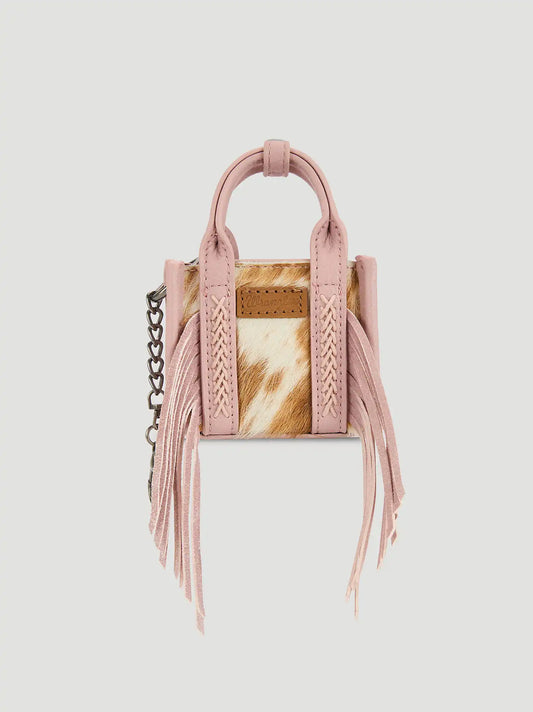 Fringe Mini Tote Key Chain:Pink:One Size