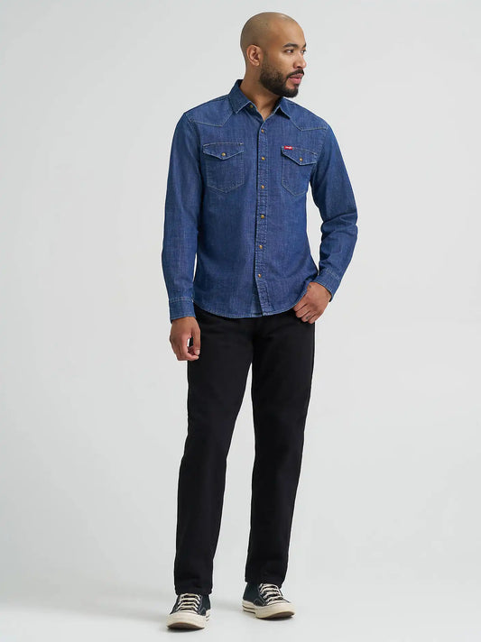 Wrangler® Five Star Premium Denim Relaxed Fit Jean in Coal Black