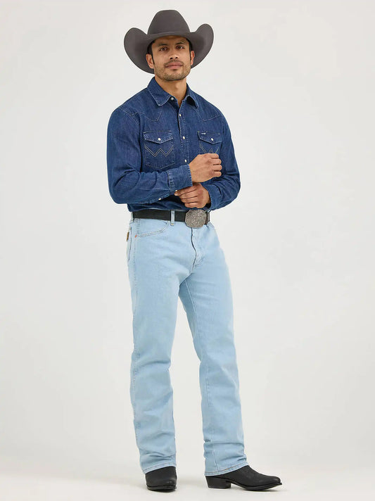 Wrangler® Cowboy Cut® Original Fit Active Flex Jeans in Bleach