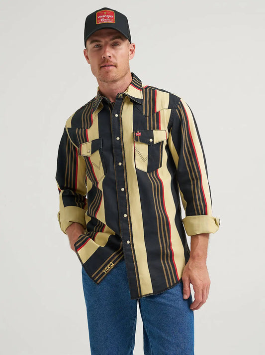Wrangler x Coors Cowboy Cut Work Shirt in Stripe
