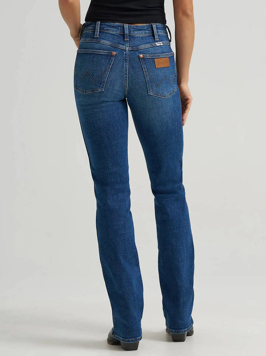 Women's Mid Rise Bootcut Jean in Blue Abyss