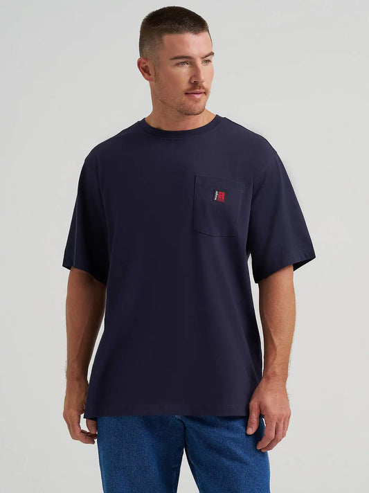 Wrangler RIGGS Workwear® Short Sleeve Relaxed Crew T-Shirt in Navy