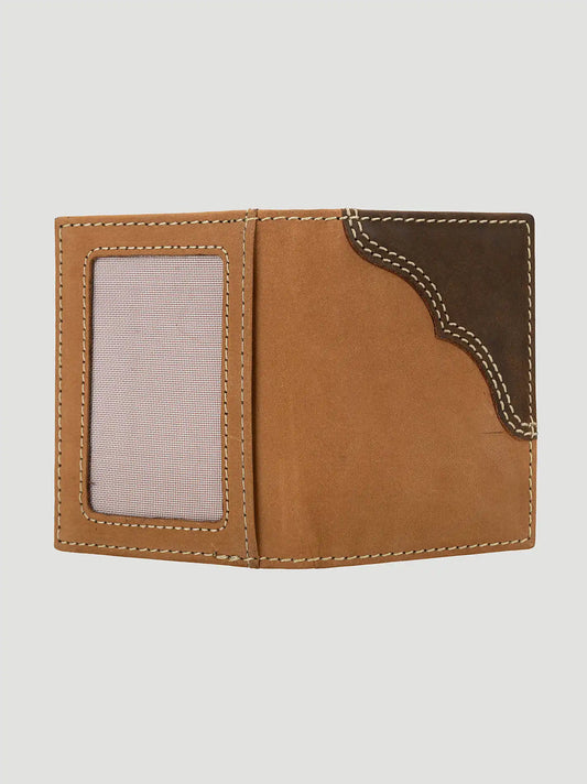 Mens Contrast RFID Front Pocket Wallet:Cognac:One Size