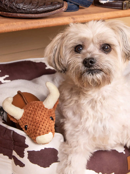 Cow Plush Dog Toy:Brown:One Size